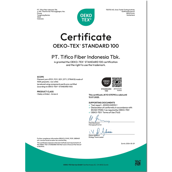 OEKO-TEX® JKFO 075795